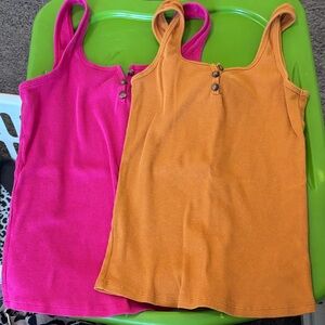 Active USA Pink and Orange Tank Tops